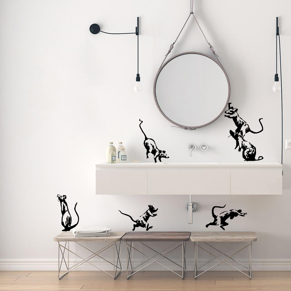 Vinyl Floor Plank - Autocollant mural Banksy Toilet Rats pour