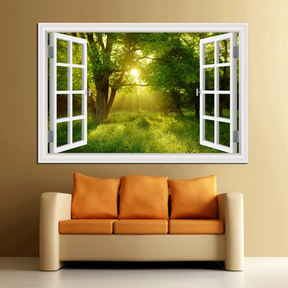 Autocollant mural paysage fenê - Vinyl Floor Plank avis et prix