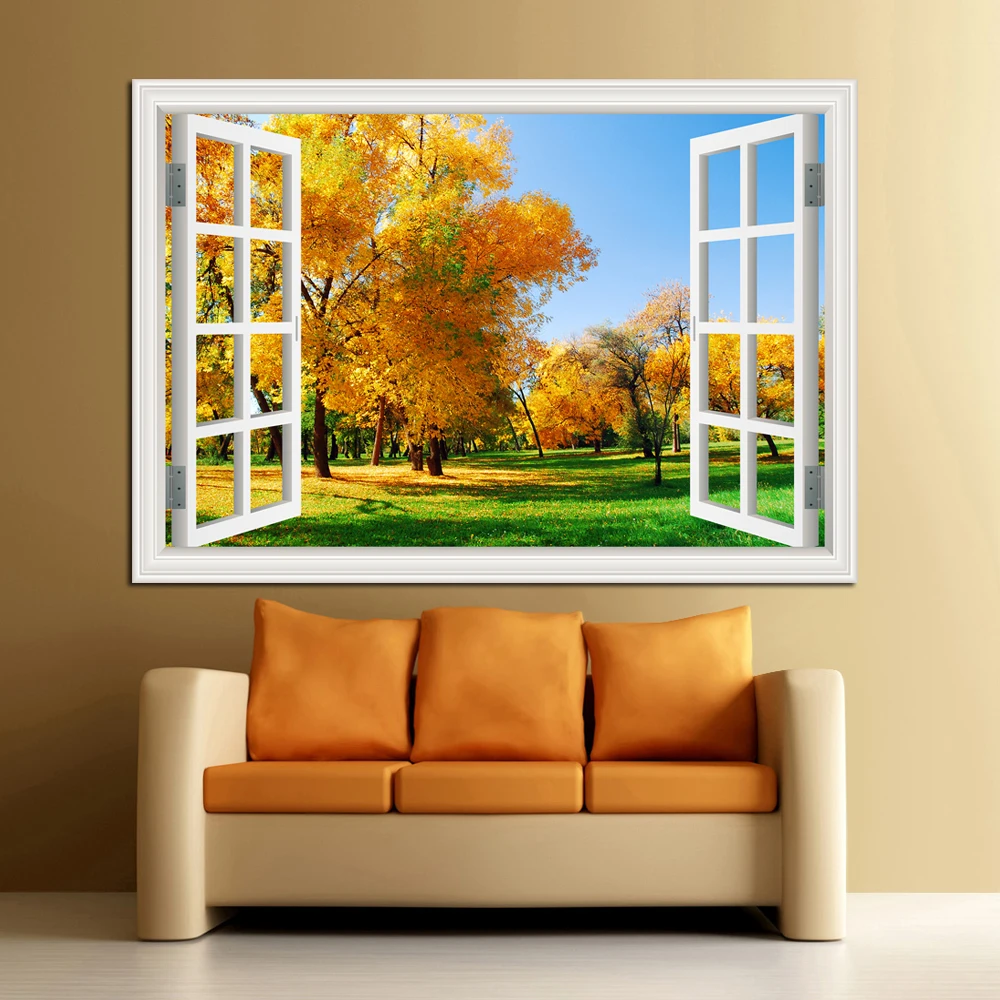 Autocollant mural paysage fenê - Vinyl Floor Plank avis et prix