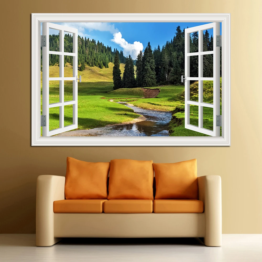 Autocollant mural paysage fenê - Vinyl Floor Plank avis et prix