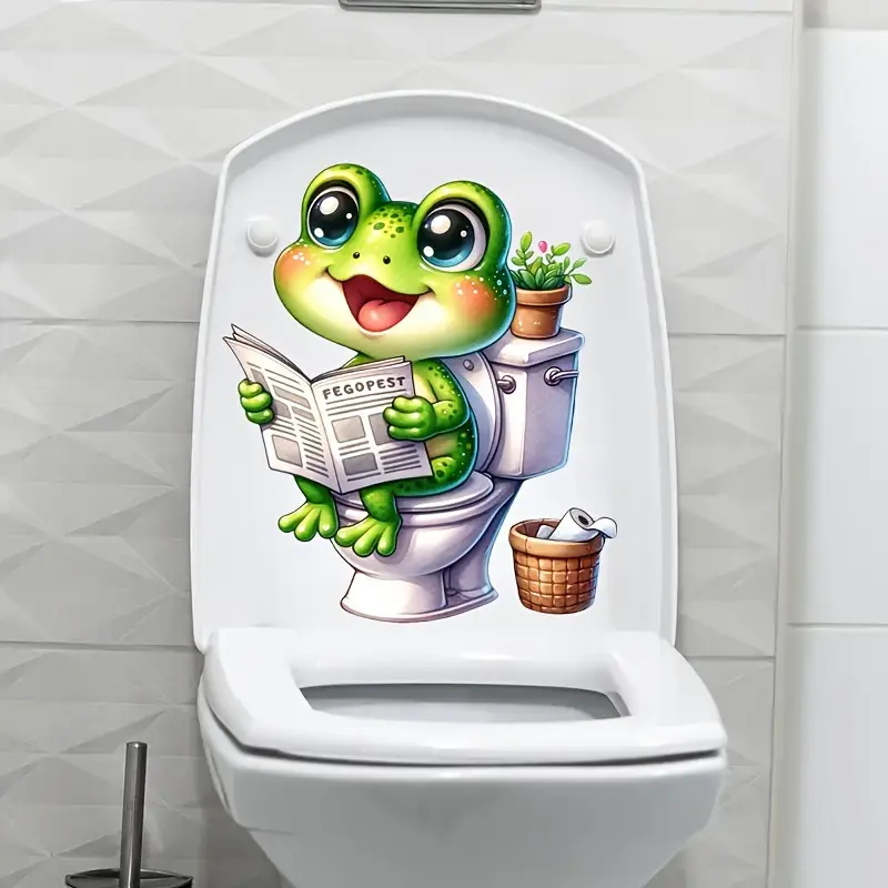 Grenouille sur toilettes lectu - Vinyl Floor Plank avis et prix